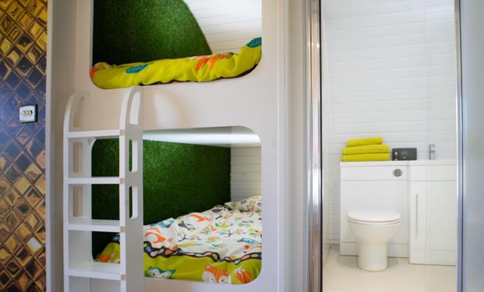 Lets Glamp Retro Luxury Glamping in West Wales Queen bunk beds